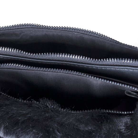Luxe Fashion Classic Faux Fur Clutch | 1-Piece | Black - Picture 6 of 6